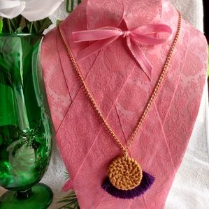 *IN STOCK* Purple Bohemian fantassel necklace